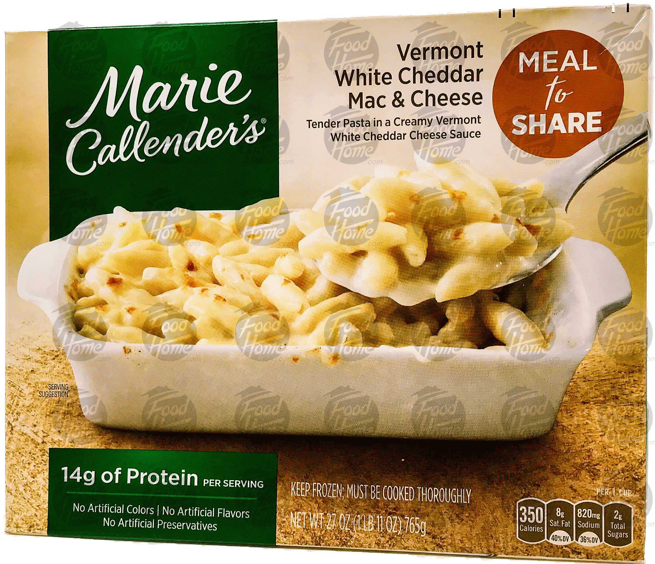 Marie Callender's Meal to Share vermont white cheddar mac & cheese, tender pasta in vermont white cheddar cheese sauce, frozen box Full-Size Picture